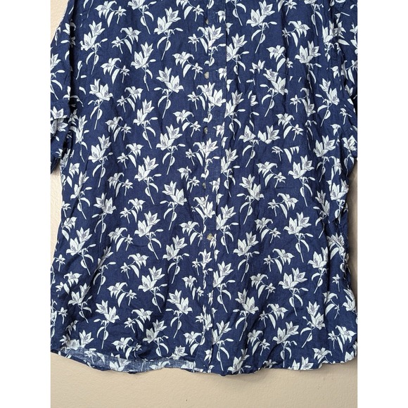 UNTUCKit Parrina SS Shirt 3xL Blue Linen Floral Button Up 2023 - Picture 8 of 16